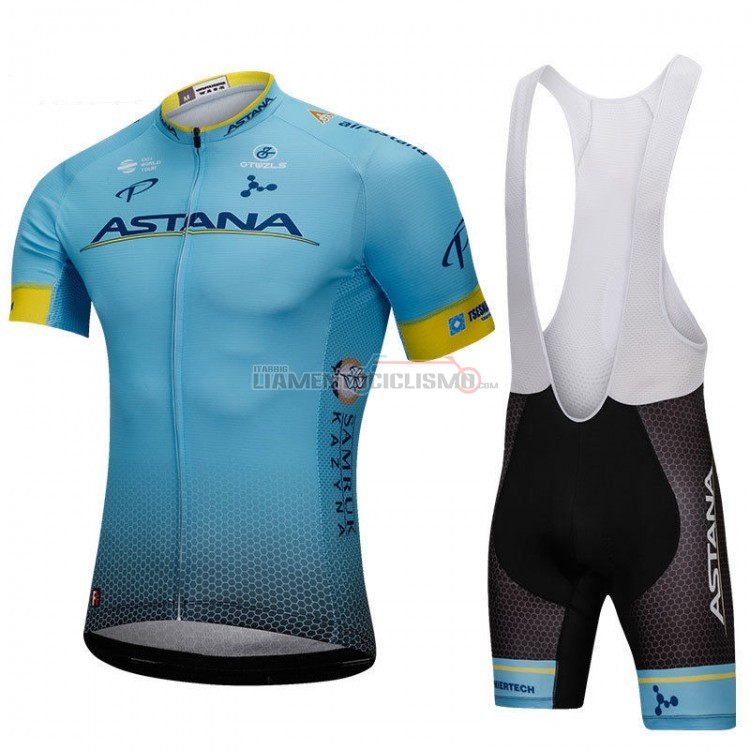 Abbigliamento ciclismo Astana Manica Corta 2018 Blu